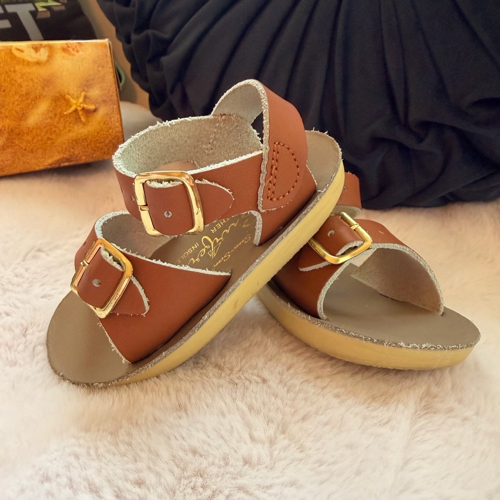 Salt Water Sandals by Hoy Tan Leather Kids Sandals